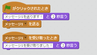 メッセージ1を送る